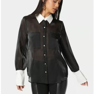 Liquid Chiffon Satin Combo Blouse